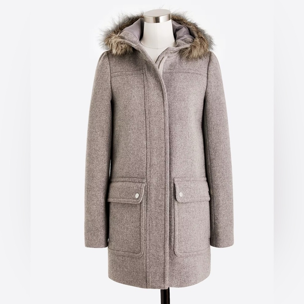 J. Crew Ladies Wool Vail Parka Coat